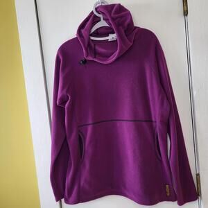 Melanzana Micro Grid Hoodie in purple polyester fleece large excellent pre-owned